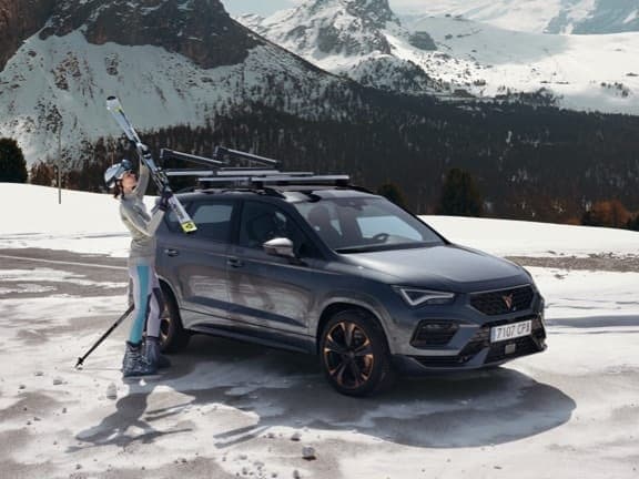 Accessoire de voiture pour porte-skis extensible CUPRA Ateca.