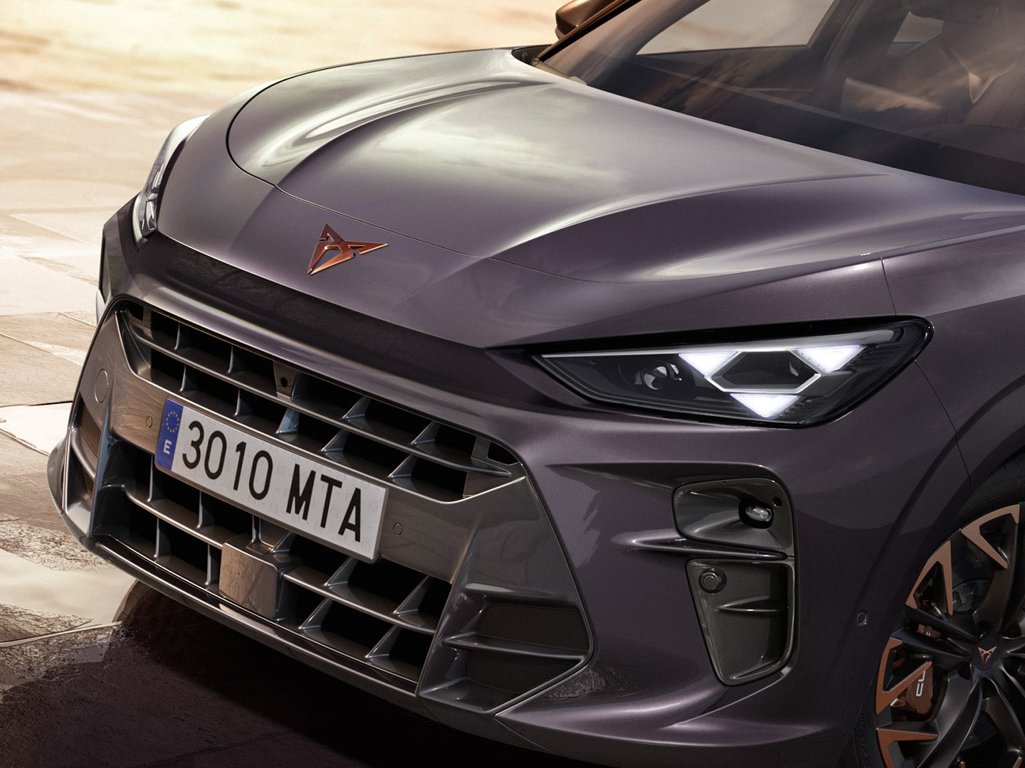 CUPRA Terramar featuring cupra Matrix LED ultra headlights and new gen triangular headlights.