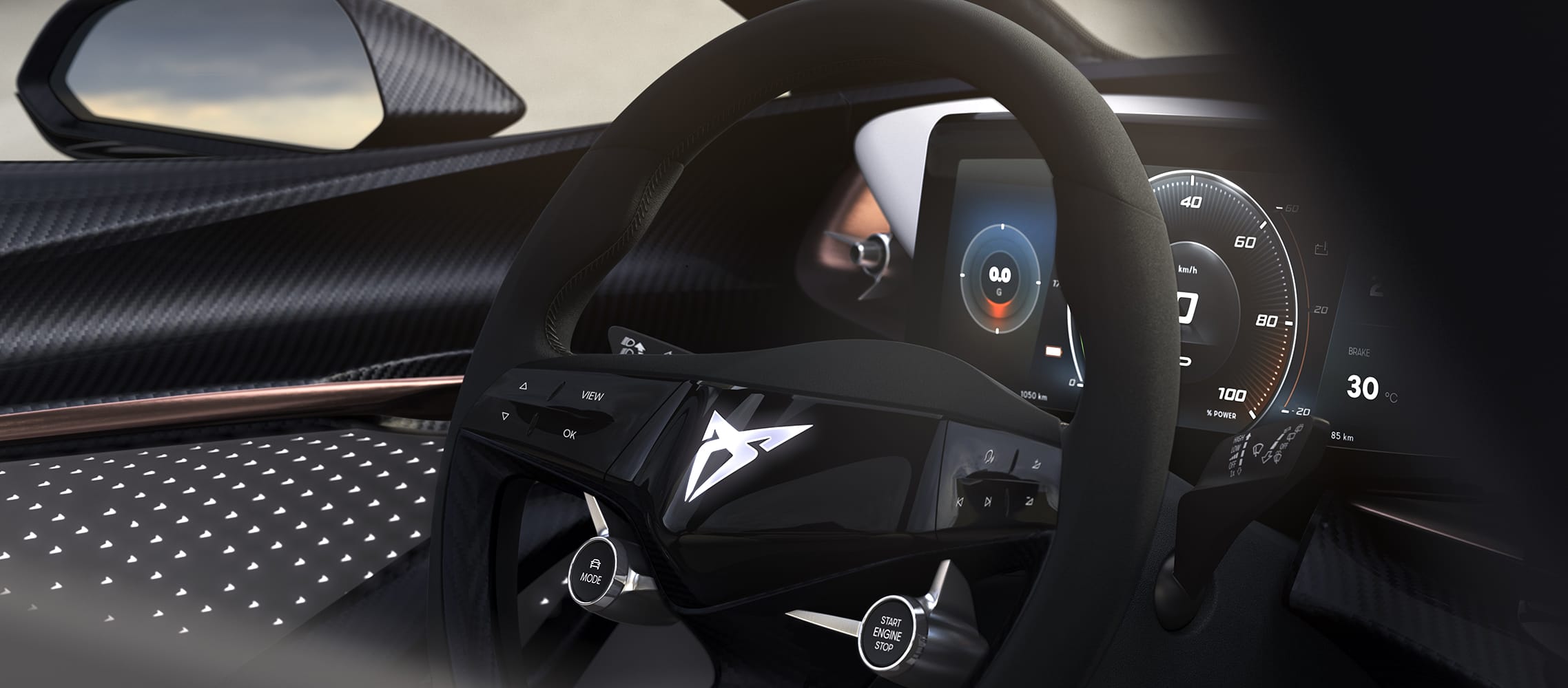 New CUPRA A-SUVe Concept driver cockpit